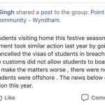 Ranbir Singh Indian Community Post on International Students