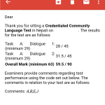 Nepali NAATI CCL Test Score